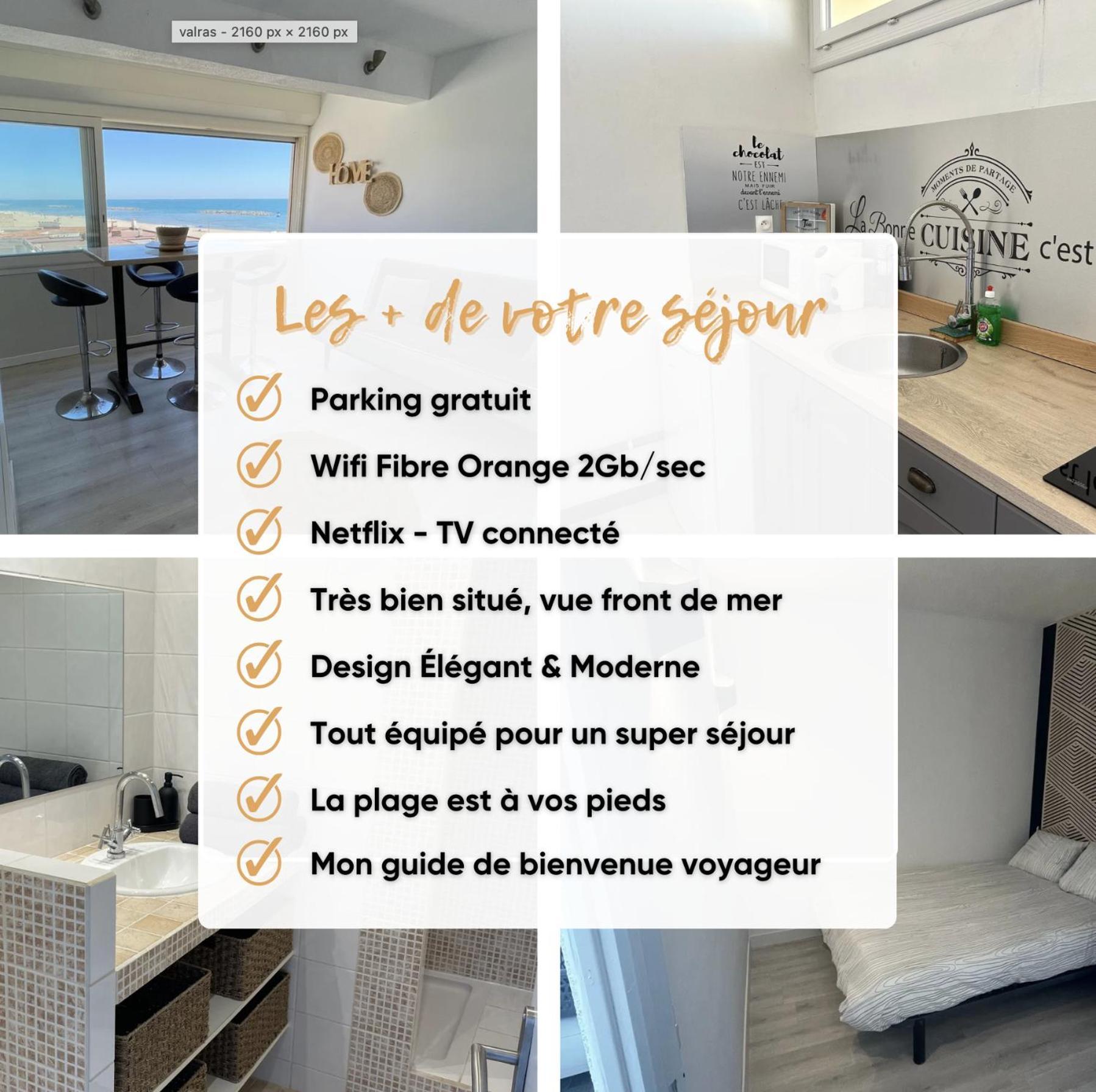 Superbe Appartement Vue Sur Mer Valras-Plage Kültér fotó